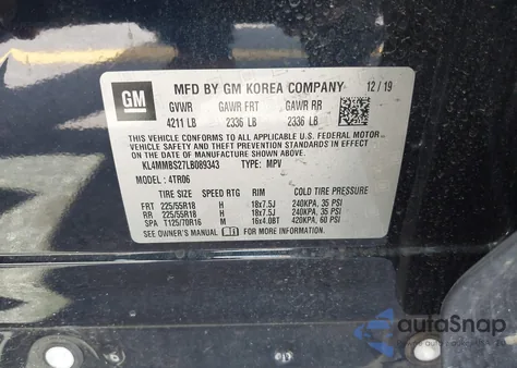 2020 Buick Encore Gx Fwd Preferred из США, поврежденный, VIN KL4MMBS27LB089343